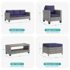 Sonkuki 6-Piece Patio Conversation Set Outdoor Wicker Rattan Furniture Set with Coffee Table - 2 of 4