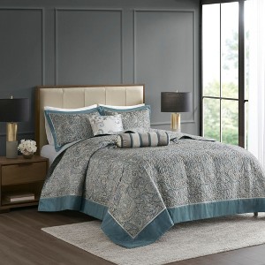 NicBex 5 Pcs Classic Jacquard Comforter Set Cozy Bedding Set, Bedspread Set with Throw Pillows, 1 Bedspread, Pillows, Machine Washable - 1 of 4