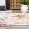 Washable Carpet, Vintage Distressed, Non-Slip, Non-Shedding Backing, Floor Cover, Soft, Short Pile, Foldable, Floral Badge Print Decorative Carpet - 4 of 4