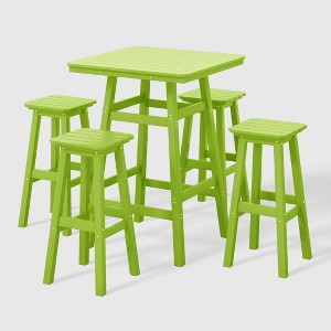 WestinTrends Malibu All Weather Hdpe Outdoor Patio Bar Height Dining Set (5-Piece) - 1 of 4
