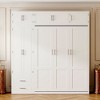 KIGFTSOD Queen Size Wall Murphy Bed with Top Cabinet,Shelves and Wardrobe, Space Saving Foldable Bed - 2 of 4