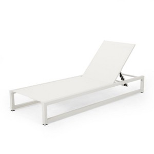 GDFStudio Mottetta Outdoor Mesh and Aluminum Armless Adjustable Chaise Lounge - 1 of 4