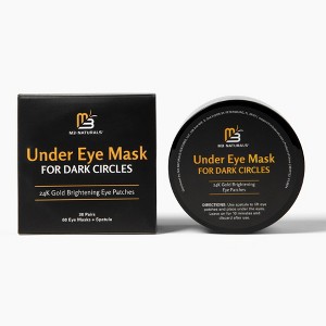 24K Gold Under Eye Masks for Dark Circles by M3, Brightening Eye Patches for Puffiness, Wrinkles & Fine Lines, 60 Patches + Spatula - 1 of 4