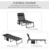 Reclining Chaise Lounge Chair, Portable Sun Lounger, Folding Camping Cot, with Adjustable Backrest and Removable Pillow,  Black - 3 of 4