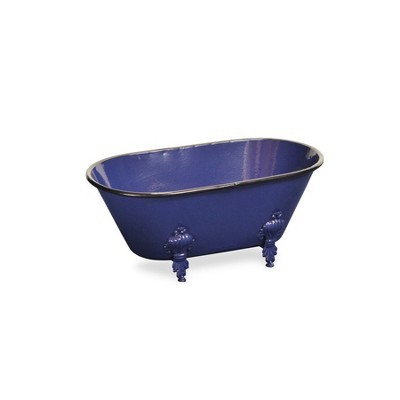 Cheung's Lavande Metal Fleur-de-Lis Tub Decor - Large - Navy Blue