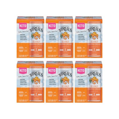 Virgil's Zero Sugar Orange Cream Soda - Case of 6/4 pack, 12 oz