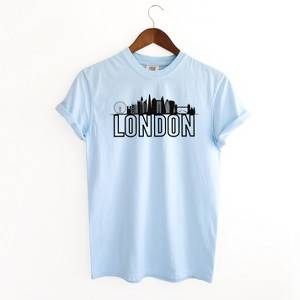 Simply Sage Market Women's London Buildings Short Sleeve Garment Dyed Tee - 1 of 2