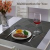 PiccoCasa   PVC Washable Heat-resistant Cross Woven PVC Non-slip Placemat Black 18" x 12" 6 Pcs - 3 of 4