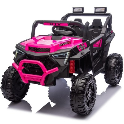 Lomsoe 24V 400W Kids Ride On Electric UTV W/Parents Remote Control,Four-Wheel Suspension,LED Lights,Portable Handle,Advanced center panel
