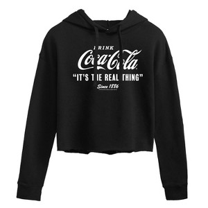 Women's - Coca-Cola - It's The Real Thing Cropped Graphic Hoodie - 1 of 3