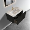 FAMYYT 30 in. Single Sink Floating Black Bath Vanity with White Ceramic Top (Assembled), Push Open Drawer - 2 of 4