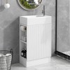ORRD 18.6" Bathroom Vanity with Sink, Cabinet with Two-Tier Shelf, Left/Right Orientation, White - 2 of 4