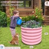JUJABU 4-Pack Kids Raised Garden Beds – 24"x24"x18" Round Galvanized Planters for Veggies & Flowers - 2 of 4