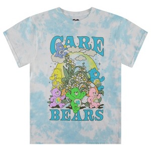 Care Bears Mens Classic Shirt - Mens Classic Tie Dye Tee - Cheer Friend Funshine Good Luck Clothing (Light Blue Wash, Small) - 1 of 4