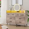 Modern 8-Drawer Dresser with RGB LED Lights, App-Controlled Wide Bedroom Chest, Power Outlets & USB Ports for Gaming, or Living Room - 2 of 4