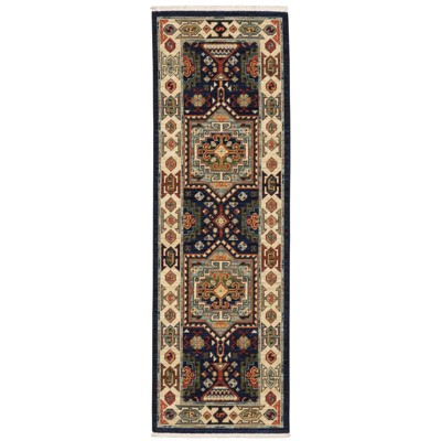 Oriental Weavers Lilihan 041H6 Blue/ Ivory Indoor Area Rug - 2' x 6'