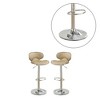 Simple Relax Adjustable Faux Leather Bar Stools Brown Set of 2 - 4 of 4