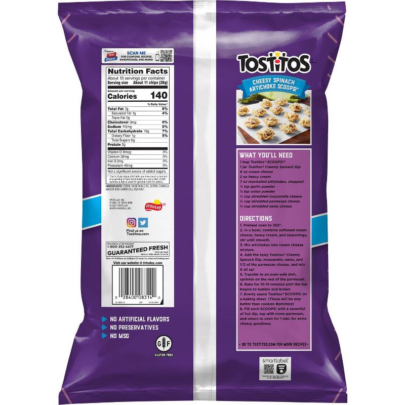Tostitos Scoops! Tortilla Chips - 14.5oz, 3 of 8