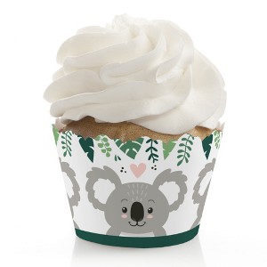 Big Dot of Happiness Koala Cutie - Bear Birthday Party and Baby Shower Decorations - Party Cupcake Wrappers - Set of 12 - 1 of 4
