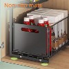 GustoWave 2 Tier Metal Slide Out Kitchen Storage Rack Shelf, Height Adjustable Under Sink Organiser with Sliding Mesh Drawers,  Black - 4 of 4
