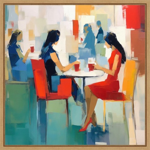 Amanti Art Coffee Break for Two by Irena Orlov Framed Canvas Wall Art - image 1 of 4