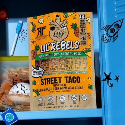 Righteous Felon Craft Jerky Lil Rebels Street Taco Mini Meat Sticks - 7oz/14ct