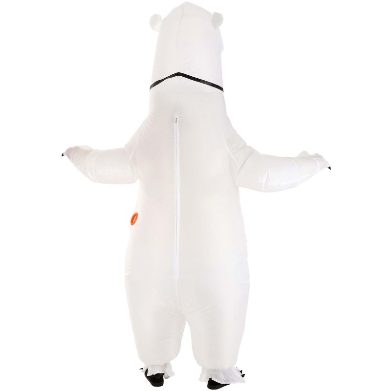 HalloweenCostumes.com One Size Fits Most   Inflatable Adult Polar Bear Costume, Black/White, 4 of 5