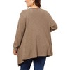 Agnes Orinda Women's Plus Size Knit Open Front Irregular Hem Long Sleeve with Pockets Cardigans - 4 of 4
