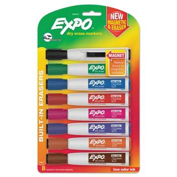 Expo Low-Odor Dry-Erase Marker, Ultra Fine Point, Black, 4/Pack