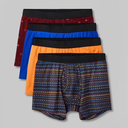 Men's Fairisle/Celestial Badge Boxer Briefs 4pk - Original Use™  Blue/Maroon/Orange XS