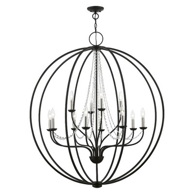 Livex Lighting Arabella 12 - Light Chandelier in  Black/Brushed Nickel