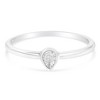 Silver 1/20 Cttw Diamond Teardrop Pear-Shaped Miracle Set Promise Ring - 3 of 4