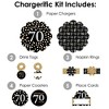 Big Dot of Happiness Adult 70th Birthday - Gold - Birthday Party Paper Charger and Table Decorations - Chargerific Kit - Place Setting for 8 - 3 of 4