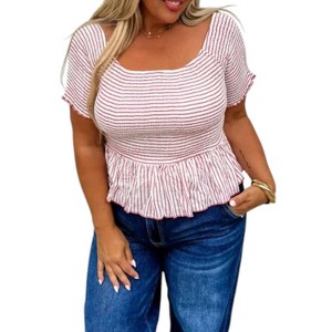 Women's Essie Stripe Smocked Top - BLAKELEY - 1 of 3