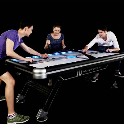 Titan 7.5' Black and Silver Air Hockey Table with Digital Scoreboard