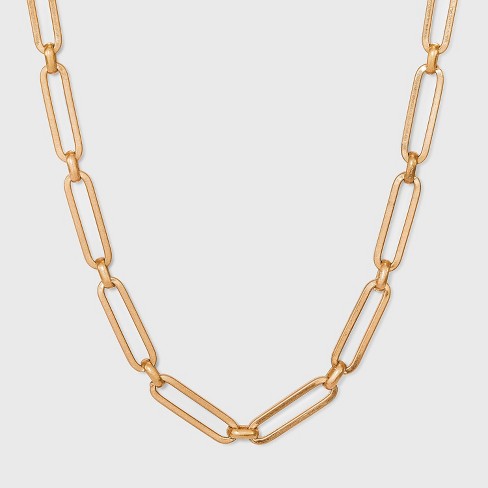 Paper Clip Chain Necklace - Universal Thread™ Worn Gold