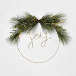24in Pre-Lit JOY Flocked LED Christmas Wreath - Wondershop™