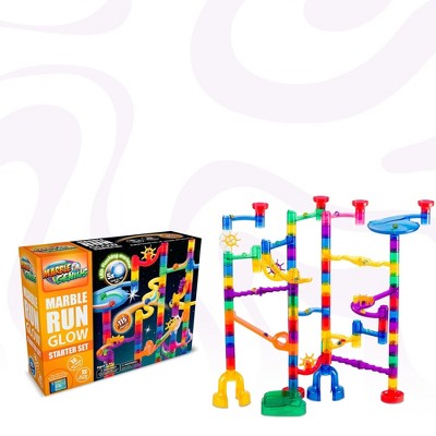 Glow-in-the-Dark Multicolor Plastic Marble Run Starter Set