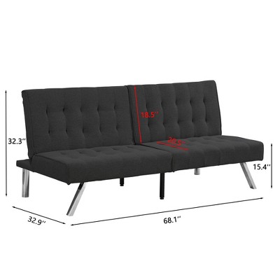 NicBex Couches for Living Room 67.32" Loveseat Sofa Bed Upholstered Convertible Sofa Bed Sleeper with Stainless Legs and Adjustable Backrest
