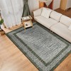 Indoor Modern Bordered Solid Color Area Rugs for Bedroom Living Room Easy Care Washable Soft Low Pile Non Slip Foldable Carpet - 3 of 4