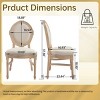 French Country Dining Chairs,Upholstered Dining Chairs with Carved Details,Stackable Solid Wood Dining Chairs for Kitchen-Coolbibila - 4 of 4