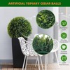 Artificial Boxwood Topiary Ball Set of 2, Faux Decorative Topiary Ball, All-Year Green Topiary Ball for Backyard Balcony Garden - 3 of 4