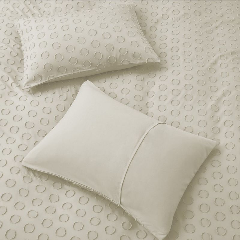 Peace Nest Ultra-Lightweight Microfiber Clipped Duvet Cover Set with Circle Pattern, 5 of 8