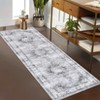Vintage Distressed Floral Medallion Area Rug Machine Washable Soft Floor Carpet for Home Office - 4 of 4