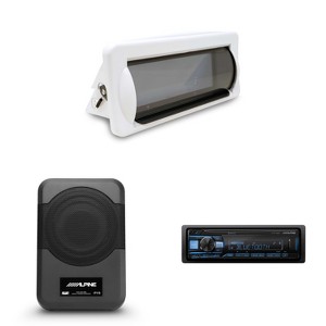 Alpine UTE-63BT Bluetooth Marine Radio Kit with CAMC1W White