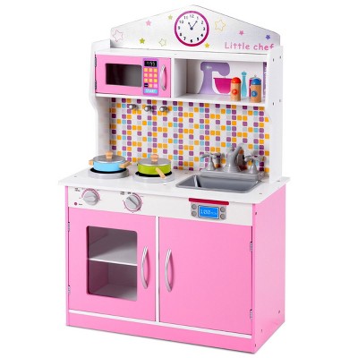 Cooking Pretend Play Set  Kids Toddler Playset Toy Gift Kitchen Toy Pink FA 