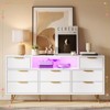 TV Cabinet with Storage LED Lights,Power Outlets,Dresser with 8 Drawers Open Shelf - 2 of 4