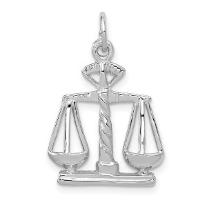 Black Bow Jewelry 14k White Gold Scales of Justice Charm - 1 of 4