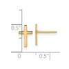 Black Bow Jewelry 10mm Polished Cross Post Earrings in 14k Yellow Gold - 4 of 4