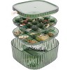 3-Layer Acrylic Jewelry Organizer Box with Lid, Stackable Storage for Earrings, Rings, Necklaces & Bracelets, Green - 3 of 4